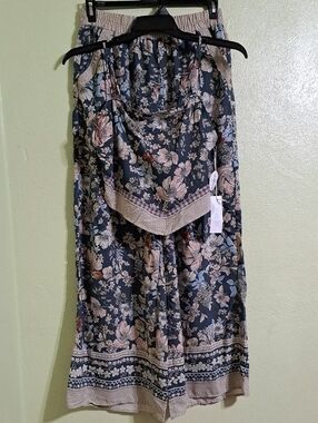 Sienna Sky Women's 2 Piece Floral Set Spaghetti StrapTop & Wide Leg Pants XL NWT